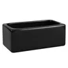 A black rectangular ceramic planter is shown against a white background. Náhled obrázku produktu