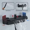 Czarny mat Homelody bateria wannowa wodospad z półką, Podgląd zdjęcia produktu 2