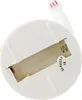 The bottom of a white waving cat figurine, showing the battery compartment and a QC passed sticker. Produktbild-Vorschau