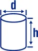 A diagram of a cylinder with dimensions labeled 'd' for diameter and 'h' for height. Podgląd zdjęcia produktu