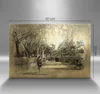 Skizze - Park und Bäume in Sepia – Leinwandbild Wandbild – Produktbild-Vorschau 4