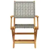 vidaXL 3-tlg. Bistro-Set Grau Poly Rattan und Massivholz Produktbild-Vorschau 3