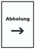 Abholung Schild mit Text und Richtungspfeil rechts Post Produktbild-Vorschau 1
