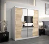 Kleiderschrank ROZALIE – Breite 200 cm, weiß / Eiche sonoma Produktbild-Vorschau 1