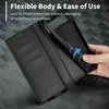 A hand is shown demonstrating the flexibility of a black phone case. Produktbild-Vorschau
