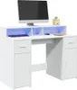vidaXL Bureau LED blanc 120x55x91 cm bois composite Voir les images du produit 2