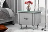 Eleganter Nachttisch EXTRAVAGANCIA 47cm silbergrau Samt Produktbild-Vorschau 3