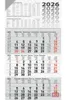 Calendario da parete Bells "Calendario 3 mesi" 2026 grigio Anteprima dell’immagine prodotto 3