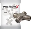PremiumX 5x Adapter 4x F-Buchse Verbinder Splitter Koax- Produktbild-Vorschau 1