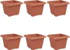 vidaXL Pot de fleurs carré, lot de 6, rouge brique, 23 x 23 Voir les images du produit 1