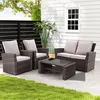 Rattan Gartenmöbel Set,Rattanmöbel Balkonmöbel wetterfestes Produktbild-Vorschau 1