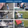 A collage of six images showing different applications of a tool, with German text labels. Produktbild-Vorschau