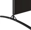 A close-up view of the base of a black screen divider, showing its curved metal stand and fabric panel. Voir les images du produit