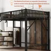 A loft bed with an integrated wardrobe and shelving unit. Podgląd zdjęcia produktu