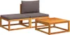 vidaXL 3-tlg. Gartensofa-Set mit Kissen Holz Akazie & Produktbild-Vorschau 1