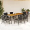 The Living Store 7-tlg. Garten-Essgruppe mit Kissen Grau Produktbild-Vorschau 2