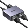 A Ugreen Ethernet splitter adapter with two Ethernet cables plugged in. Produktbild-Vorschau