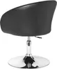 A black leather-look chair with a chrome base, shown from the back. Produktbild-Vorschau
