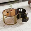 MODFU Set de Tables Bassses 2 Pièces - Plateau Verre, Métal Voir les images du produit 3