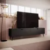 AX LIVING Meuble TV bas moderne noir mat Vespasia 200 2T – Voir les images du produit 7