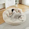 2-in-1 Schlafsofa in Beige – Halbrundes Sofa verwandelt Produktbild-Vorschau 4