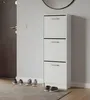 Schuhschrank - Schuhschrank Schmal - mit 3 Klappen - Weiß - Produktbild-Vorschau 2