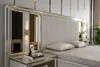 Schlafzimmer Set Weiß Bett Holz 2x Nachttische Modern Produktbild-Vorschau 3