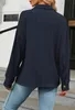 ASKSA Damen Bluse Langarm Musselin Einfarbig Revers Produktbild-Vorschau 6