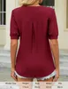 Dámske tričko s krátkym rukávom Letné Moderné Maroon Náhľad obrázku produktu 5