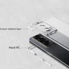 A clear phone case is shown partially covering a smartphone, highlighting its layers. Podgląd zdjęcia produktu