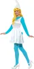 A woman wearing a Smurfette costume. Produktbild-Vorschau