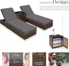 tectake® 2er Set Aluminium Rattan Sonnenliegen inklusive 2 Produktbild-Vorschau 3