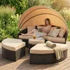 Mucola lettino sedia da spiaggia isola solare 180CM tavolo Anteprima dell’immagine prodotto 4