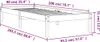 A diagram of a wooden bed frame with dimensions indicated by measurement lines and text. Produktbild-Vorschau