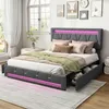 Letto imbottito ProximaX 160x200 cm grigio con LED RGB – Anteprima dell’immagine prodotto 7