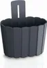 A dark gray hanging planter is shown against a white background. Voir les images du produit