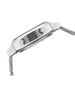 Side view of a silver digital watch with a metal band. Produktbild-Vorschau