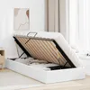 vidaXL Struttura per letto imbottita, colore bianco puro, Anteprima dell’immagine prodotto 4