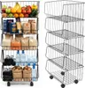 Regał kuchenny mobilny 99 cm szafka na kółkach 5 koszy Podgląd zdjęcia produktu 1