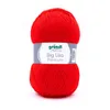 A ball of red yarn with a label. Produktbild-Vorschau