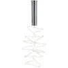 A silver battery-powered LED light string with warm white lights shaped like a Christmas tree. Produktbild-Vorschau