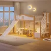 Kinderbett mit Sicherheitsgeländer, Stauraumleiter und Produktbild-Vorschau 1