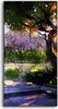 Dekor Leinwand Uhr Wandbilder 30x60 Malerei Bäume Blumen Produktbild-Vorschau 1
