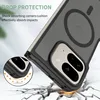 A phone case is shown in a dynamic pose, appearing to be dropped onto a cracked surface, illustrating its drop protection features. Produktbild-Vorschau