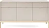 A front view of a sideboard with fluted doors and gold legs. Voir les images du produit
