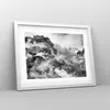 Gerahmtes Poster - Weißer Rahmen - Berge Nebel Gipfel - Produktbild-Vorschau 8