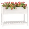 vidaXL Fioriera con ripiano bianco 111,5x54x81 cm in legno Anteprima dell’immagine prodotto 4