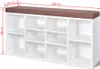 vidaXL Schuhschrank Schuhbank Sitzbank 10 Fächer weiß Produktbild-Vorschau 3