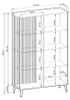 BETTSO Moderne verglaste Hochvitrine mit LED-Beleuchtung Produktbild-Vorschau 7