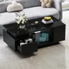 Merax hoogglanzende LED-salontafel met lade en 4 zijvakken, Productafbeelding-voorbeeld 8